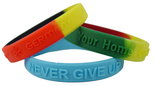 embossed silicone wristbands, silicone bracelets, silicone hand bands