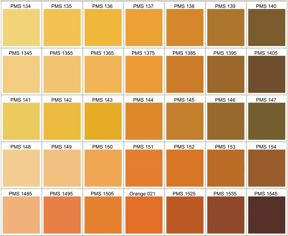 Shades Of Orange Color Chart