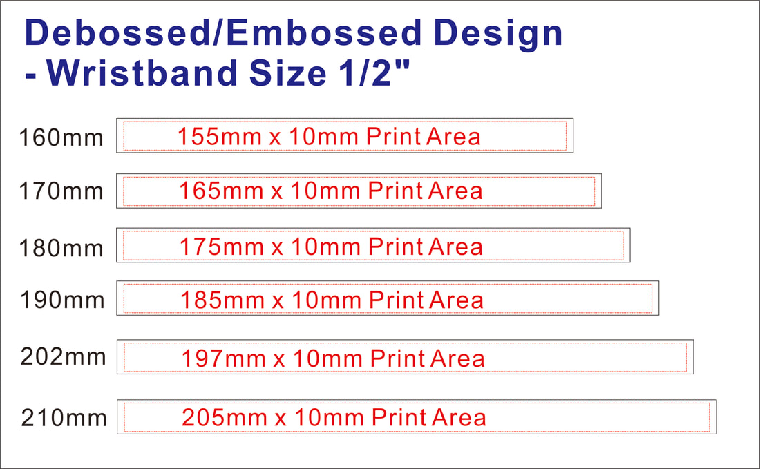 Custom Silicone Wristbands, Large Size, Debossed Ink Filled | PDC